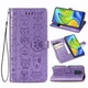 Чехол Embossed Cat and Dog для Xiaomi Redmi Note 9 книжка кожа PU с визитницей фиолетовый - изображение 1