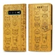 Чохол Embossed Cat and Dog для Samsung Galaxy S10 / G973 книжка шкіра PU з візитницею жовтий - зображення 5