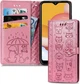Чехол Embossed Cat and Dog для Xiaomi Poco X3 / X3 Pro книжка кожа PU с визитницей розовый - изображение 1