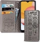 Чехол Embossed Cat and Dog для Xiaomi Poco X3 / X3 Pro книжка кожа PU с визитницей серый - изображение 1