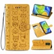 Чехол Embossed Cat and Dog для Xiaomi Redmi Note 9 книжка кожа PU с визитницей желтый - изображение 1