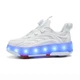 Роликовые кроссовки для девочек с LED подсветкой белые на 4-х колесах (LR 1278) 37(23,5см) - изображение 4