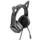 Ігрові навушники Hoco W107 CAT EAR GAMING з вушками/підсвіткою Зелений - изображение 4