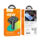 Адаптер автомобільний HOCO Pole BT FM transmitter E76 2USB/1Type-C, 45W/3A, PD/QC чорний - изображение 5