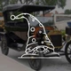 Наклейка на Авто / Мото / Витрину на Стекло Кузов "Веселый Рождественский Гном новогодняя Новый год" белый цвет - изображение 1