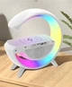 Настільна смарт гугл лампа G-smart нічник BT-3401 RGB Rainbow Light-Wireless Happy Light з Bluetooth колонкою FM радіо годинами та бездротова зарядка 15 Вт Біла - зображення 4