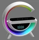 Настільна смарт гугл лампа G-smart нічник BT-3401 RGB Rainbow Light-Wireless Happy Light з Bluetooth колонкою FM радіо годинами та бездротова зарядка 15 Вт Біла - зображення 5