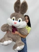 М'яка іграшка BigMishki плюшевий зайка 130 см Капучіно - зображення 2