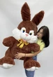 Мягкая игрушка BigMishki плюшевый зайка 130 см шоколадный - изображение 2