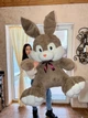 М'яка іграшка BigMishki плюшевий зайка 200 см Капучіно - зображення 2