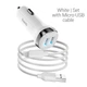Адаптер в прикурювач Hoco Z40 2xUSB 2.4A + USB to MicroUSB Біле 1 м - зображення 1
