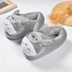 Комнатные тапочки кигуруми Kigurumi Кот мягкие плюшевые тапки 35-41 Серые - изображение 5