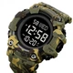 Часы Skmei Kamo Green Camouflage Будильник Дата День тижня Місяць Другий часовий пояс Підсвічування Секундомір Таймер Тактичний годинник - изображение 3