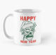 Чашка Керамическая Кружка с принтом Happy New Year Зомби Рождество Новый Год Белая 330 мл - изображение 1