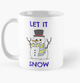 Чашка Керамическая Кружка с принтом Let it snow Снеговик Рождество Новый Год Белая 330 мл - изображение 1