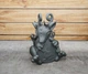 Статуетка дракона з монетою - символ 2024 року. Сірий металік, 15 см. - зображення 1