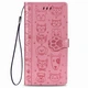Чохол Embossed Cat and Dog для IPhone XS Max книжка з візитівкою шкіра PU рожевий - зображення 2