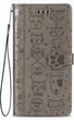Чохол Embossed Cat and Dog для Xiaomi Redmi Note 12 книжка шкіра PU з візитницею сірий - зображення 2