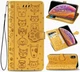 Чехол Embossed Cat and Dog для IPhone XS Max книжка с визитницей кожа PU желтый - изображение 1