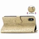 Чехол Embossed Cat and Dog для IPhone XS Max книжка с визитницей кожа PU золотистый - изображение 5