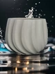 Кашпо вазон Хвиля белый KeramaTato керамика жемчужное покрытие 12,5*12 см 1,6л ХБП12,5*12 - изображение 1