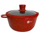 Набір каструль із кришками Higher Kitchen HK-325 з 8 предметів з антипригарним гранітним покриттям, Червоний - зображення 5