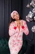 Тепла жіноча піжама з кишенею на попі та капюшоном SweetJama Frozy Малинові Ведмедики XS - изображение 6