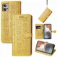 Чохол Embossed Cat and Dog для Motorola Moto G32 книжка шкіра PU з візитницею жовтий - зображення 1