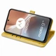 Чохол Embossed Cat and Dog для Motorola Moto G32 книжка шкіра PU з візитницею жовтий - зображення 3