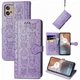 Чохол Embossed Cat and Dog для Motorola Moto G32 книжка шкіра PU з візитницею фіолетовий - зображення 1