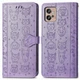Чохол Embossed Cat and Dog для Motorola Moto G32 книжка шкіра PU з візитницею фіолетовий - зображення 4