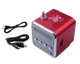 Портативна колонка Lem Berger, з FM-радіо, Bluetooth, Роз'ємами micro SD/TF/USB, RGB-підсвічування, TD-V26, червона - зображення 3