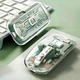 Миша бездротова Fmouse, прозора, акумуляторна, дворежимна, з'єднання по Bluetooth та через фішку 2,4GHz, 2400 DPI, з підсвіткою, зелена, M133, 3309782 - зображення 1