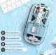 Мышь беспроводная Fmouse, прозрачная, аккумуляторная, двухрежимная, соединение по Bluetooth и через фишку 2,4GHz, 2400 DPI, с подсветкой, голубая, M133, 3309783 - изображение 3
