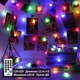 Світлодіодна гірлянда Lezonic в формі матових кульок, 120 LED, 12 м, IP44, 8 режимів, з таймером, різнокольорова, прозорий дріт, з пультом, живлення від мережі 220В - зображення 1