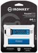 Флеш пам'ять USB Kingston IronKey Keypad 200 64GB USB 3.2 Blue (IKKP200/64GB) - зображення 3