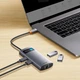 USB-HubBaseus Metal Gleam Series 4-in-1 Multifunctional Type-C HUB Docking Station Gray (TYPE-C TO USB3.0*3+RJ45*1) - изображение 4