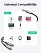 Кабель аудіо AUX Ugreen 3.5 mm стерео спліттер 20CM Black (AV123) - зображення 4