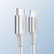 Зарядний кабель Ugreen MFi сертифікований USB-C to Lightning 1М Nylon Silver (US304) - зображення 8