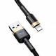 Кабель зарядний Baseus Cafule Cable USB to Lightning 2.4A 1m Gold Black (CALKLF-BV1) - зображення 6