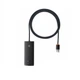 USB-Hub Baseus Lite Series 4-Port USB-A HUB Adapter (USB-A to USB 3.0*4 ) 1m Black - изображение 1