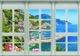 Весна природа флизелиновые фотообои 3D Бирюзовое море вид из большого окна (10644V)+клей - изображение 2