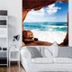 Флизелиновые 3д фотообои морская тематика 184x254 см Каньон - Пещера с видом на океан (10256V4A)+клей - изображение 1
