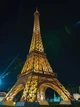 Красивые флизелиновые фотообои на кухню 184x254 см Желтая Эйфелева башня на черном фоне (2425V4A)+клей - изображение 1
