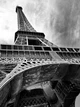 Фотошпалери з містом Париж 184x254 см Чорно-біла Ейфелева вежа (10215V4A) +клей - зображення 2