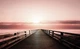 Красивые флизелиновые фотообои на кухню 3д море природа закат 254x184 см Большой пирс в розовом цвете (3464V4)+клей - изображение 1