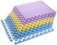 Килимок пазл HMS One Fitness MP10 10 мм 9 елементів Yellow-Blue-Purple (5907695592030) - зображення 2