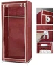 Шкаф тканевый раскладной Stenson 75х45х150 см R30899 wine red Бордовый - изображение 3