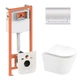 Комплект: Qtap Scorpio Ultra Quiet унитаз подвесной QT1433053EUQW + Nest комплект инсталляции 4в1 (линейная клавиша Chrome) QT0133M425 + M08381CRM - изображение 1
