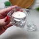 Стеклянный квадратный подсвечник со свечой - изображение 6